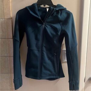 Lululemon fleece flurry full zip hoodie jacket size 2 night diver EUC